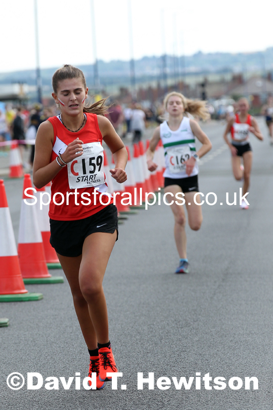 Womens under-17s 2021 Northern 6 and 4 Stage and Young Athletes Road Relays, Redcar. Photo: David T. Hewitson/Sports for All Pics